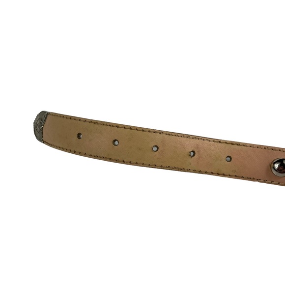 Vintage Western Studded USA Made Small-Medium Vegan Leather Rodeo Style Belt S-M - Picture 11 of 16